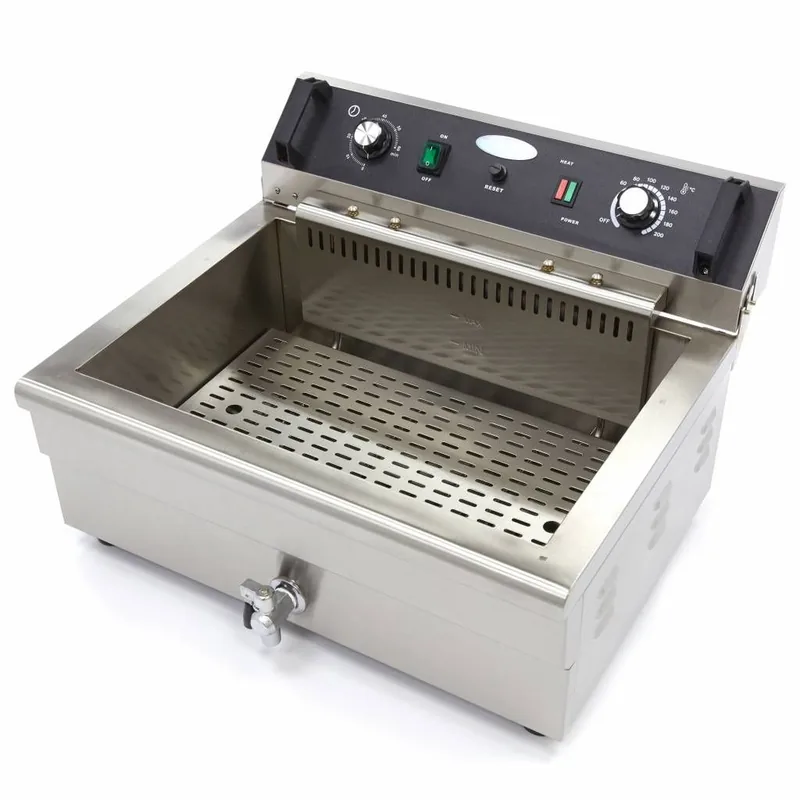 Gastro Fritteuse, 20 l, 1 Korb, mit Ablasshahn
