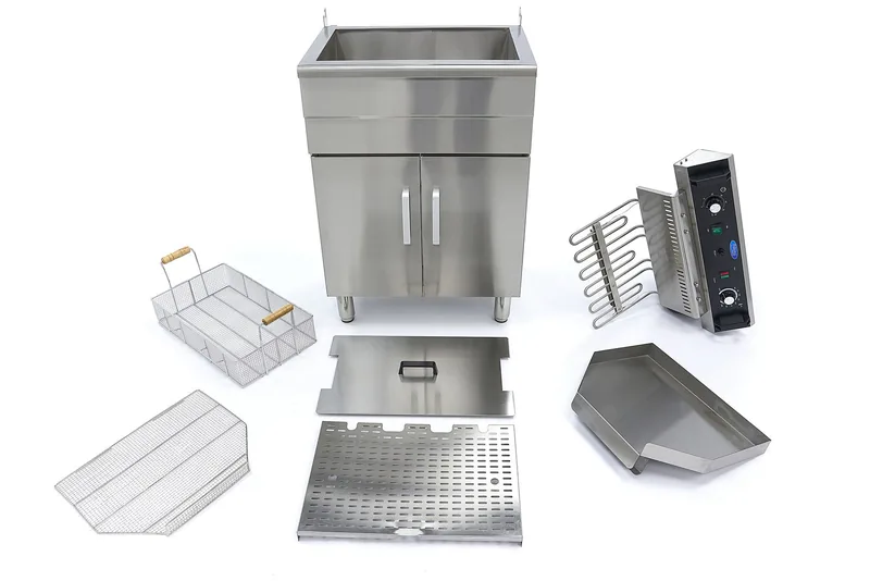 Gastro Fritteuse, 35 l, 1 Korb, mit Ablasshahn, 400 V