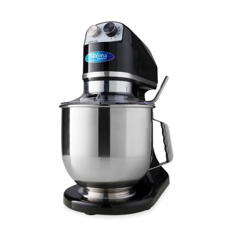 Gastro Planetenmischer, 7 l, Bis zu 2 kg Teig, Schwarz