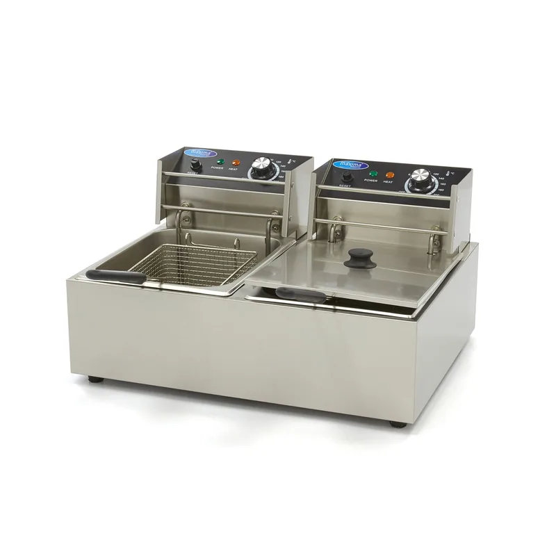 Gastro Fritteuse, 2 x 6 l, 2 Körbe, Bis zu 2,4 kg Pommes Frites