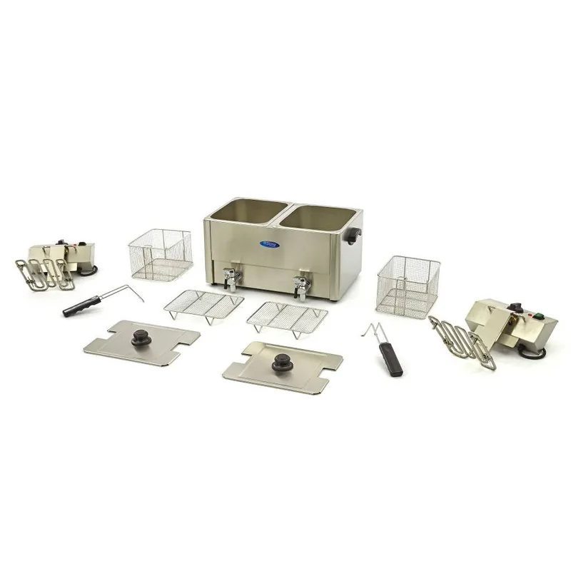 Gastro Fritteuse, 2 x 8 l, 2 Körbe, mit Ablasshahn