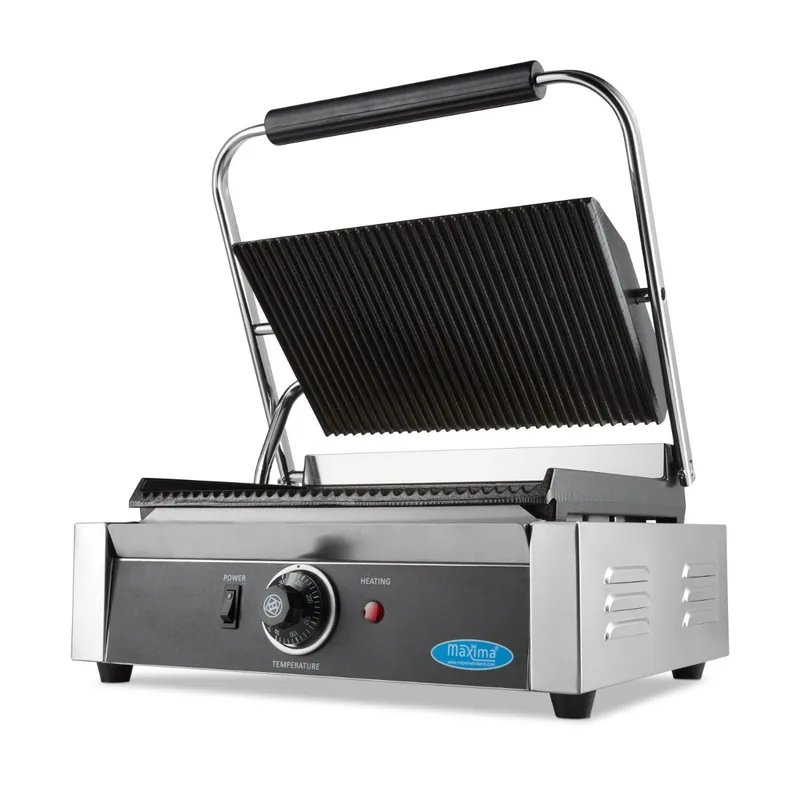 Gastro Kontaktgrill, Gerillt, Einzelgrillplatte, 33,5 cm